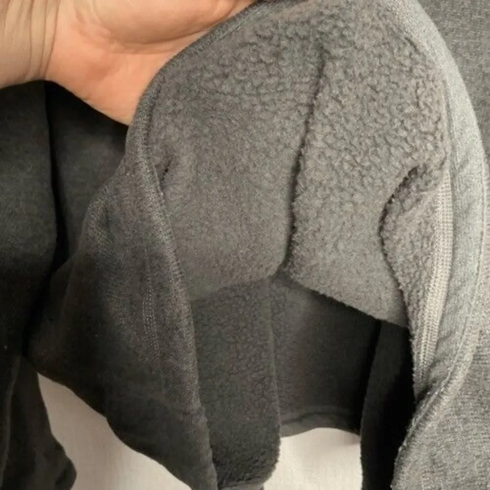 VTG The North Face Men Size XXL Gray 1/4 Zip Mockneck Sherpa Fleece Knit Sweater